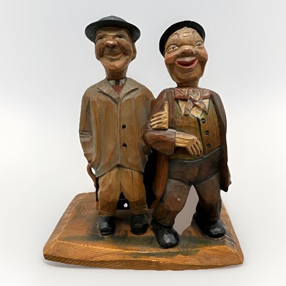 Vintage ANRI Italy Carved Wood Music Box Bar Set Corkscrew Bottle Opener {L} - Picture 1 of 16